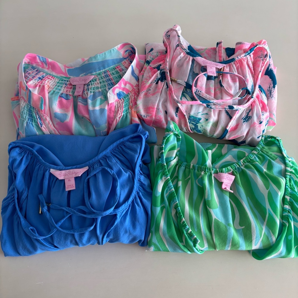 Lilly Pulitzer Lot of 4 Blouses size XL Elsa